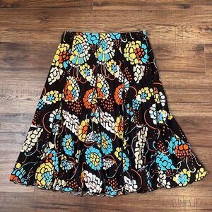 Vintage 70s Mod Dopamine Midi Skirt Bold Retro Colourful Aline Women M Boho Y2K